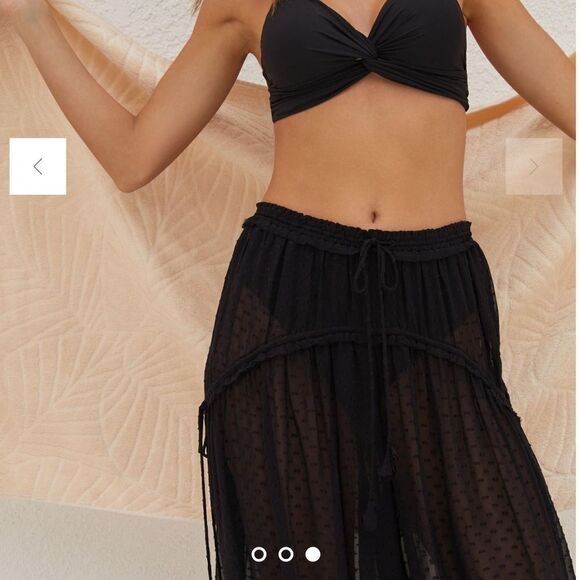 Anthropologie Breezy Sheer Balloon-Leg Pants BLK Motif L NWT IN PACKAGE - Picture 3 of 10